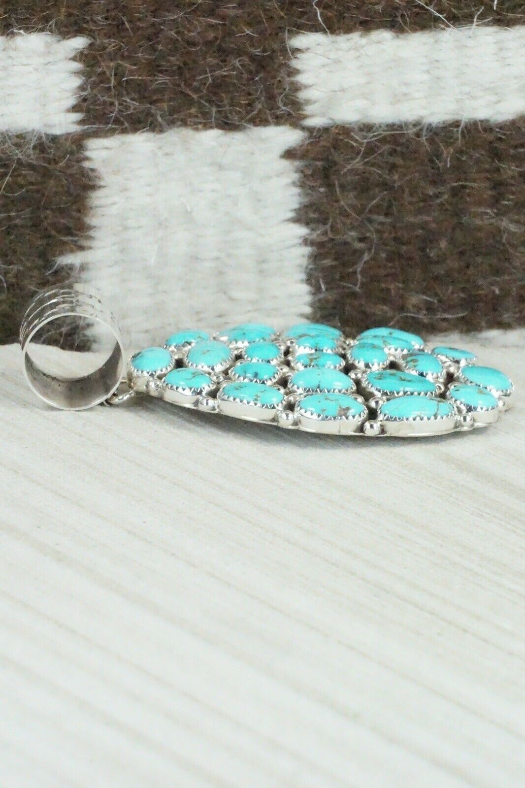 Turquoise and Sterling Silver Pendant - Marlene Haley