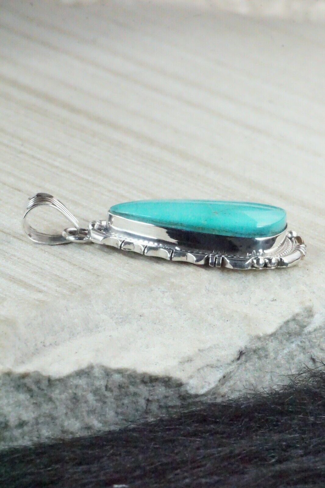 Turquoise & Sterling Silver Pendant - Samuel Yellowhair