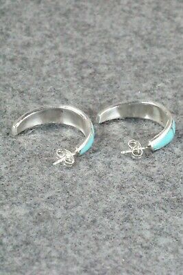 Turquoise & Sterling Silver Earrings - Philbert Chavez