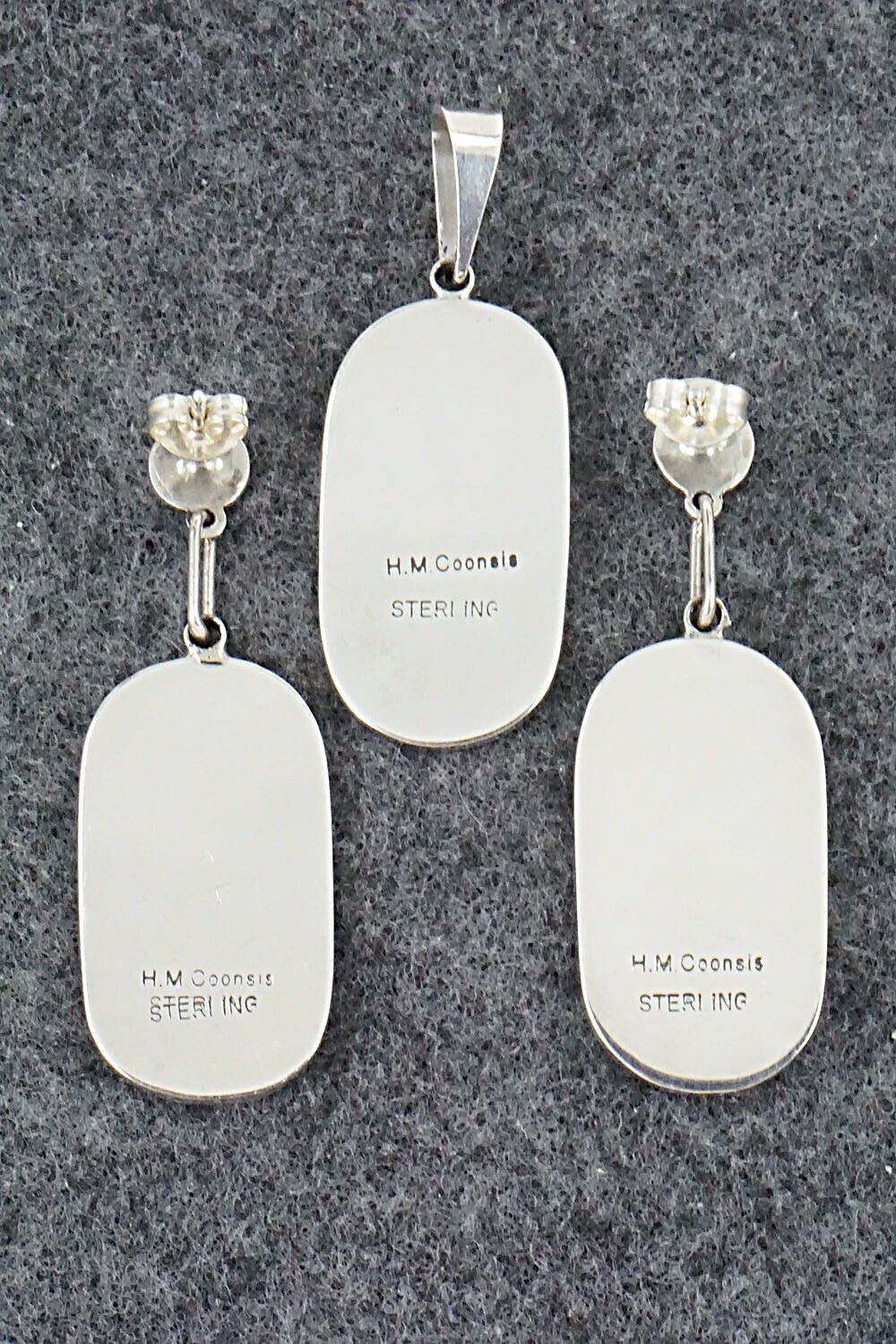 Multi Stone & Sterling Silver Inlay Pendant and Earrings Set - Harlan Coonsis