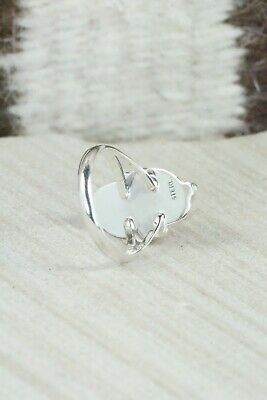 Turquoise, Coral & Sterling Silver Ring - Sharon McCarthy - Size 6.75