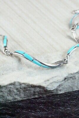 Turquoise & Sterling Silver Link Bracelet - Terrance Panteah