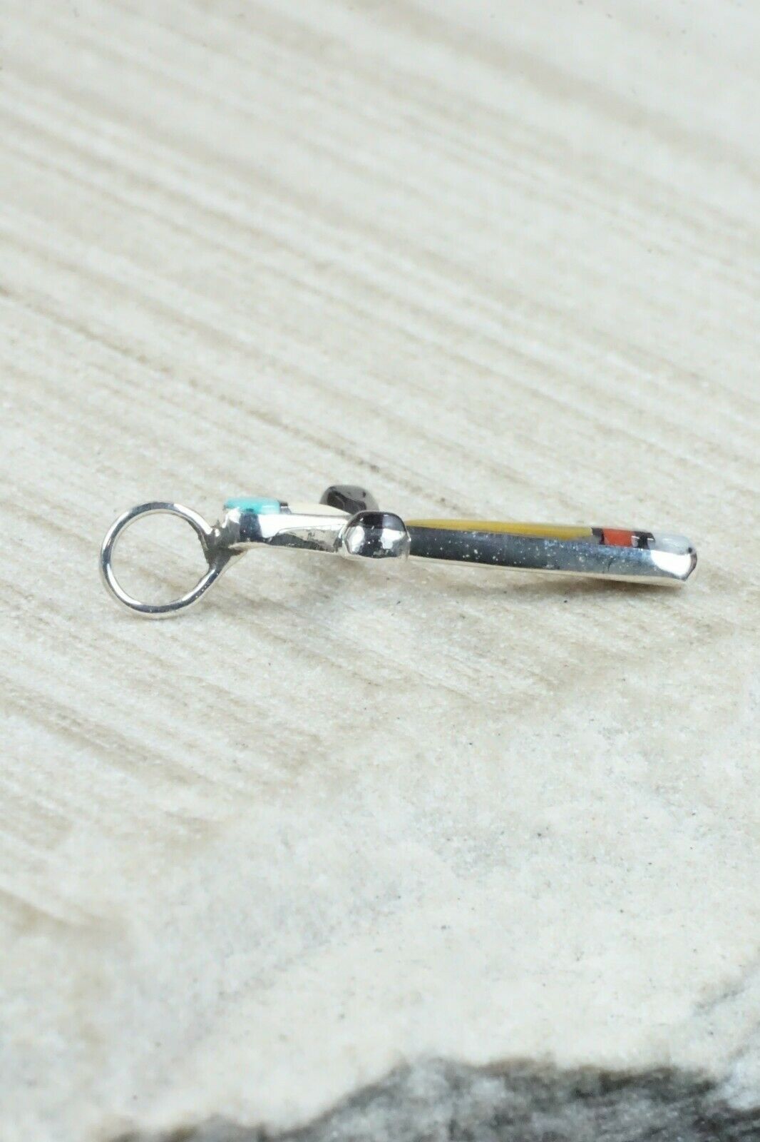 Multi Stone & Sterling Silver Cross Pendant - Lynette Bowannie