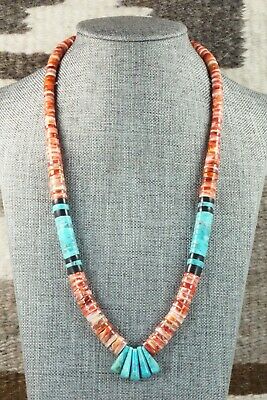 Spiny Oyster & Turquoise Necklace - Lupe Lovato