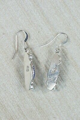 Navajo Lapis and Sterling Silver Earrings - Harris Largo - High Lonesome Trading