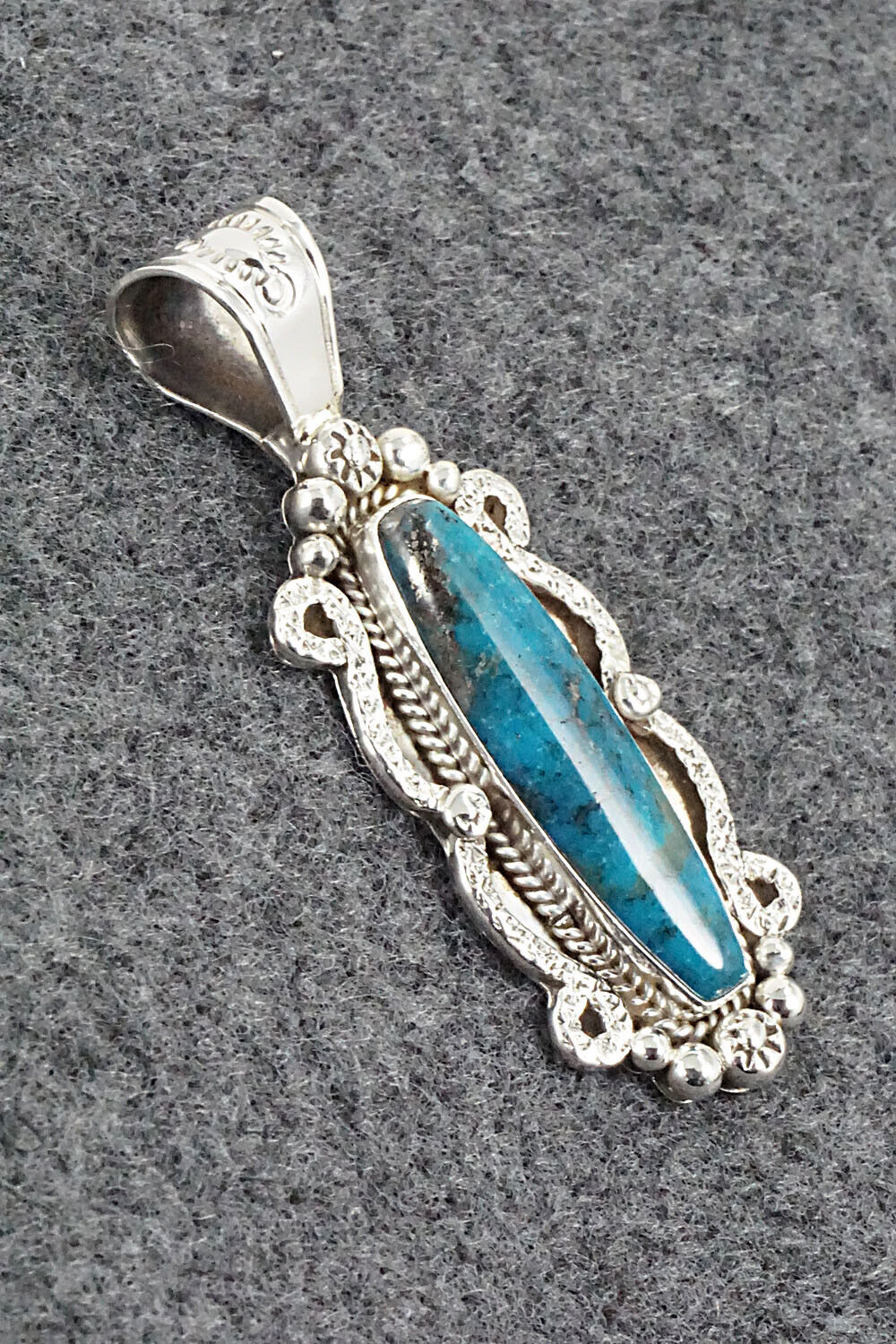 Turquoise and Sterling Silver Pendant - Bobby Platero