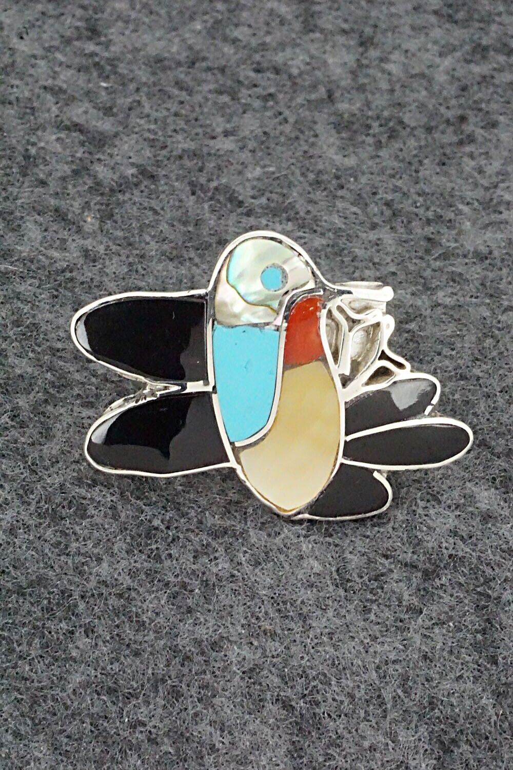 Multi Stone & Sterling Silver Ring - Lenora Gia - Size 7.25