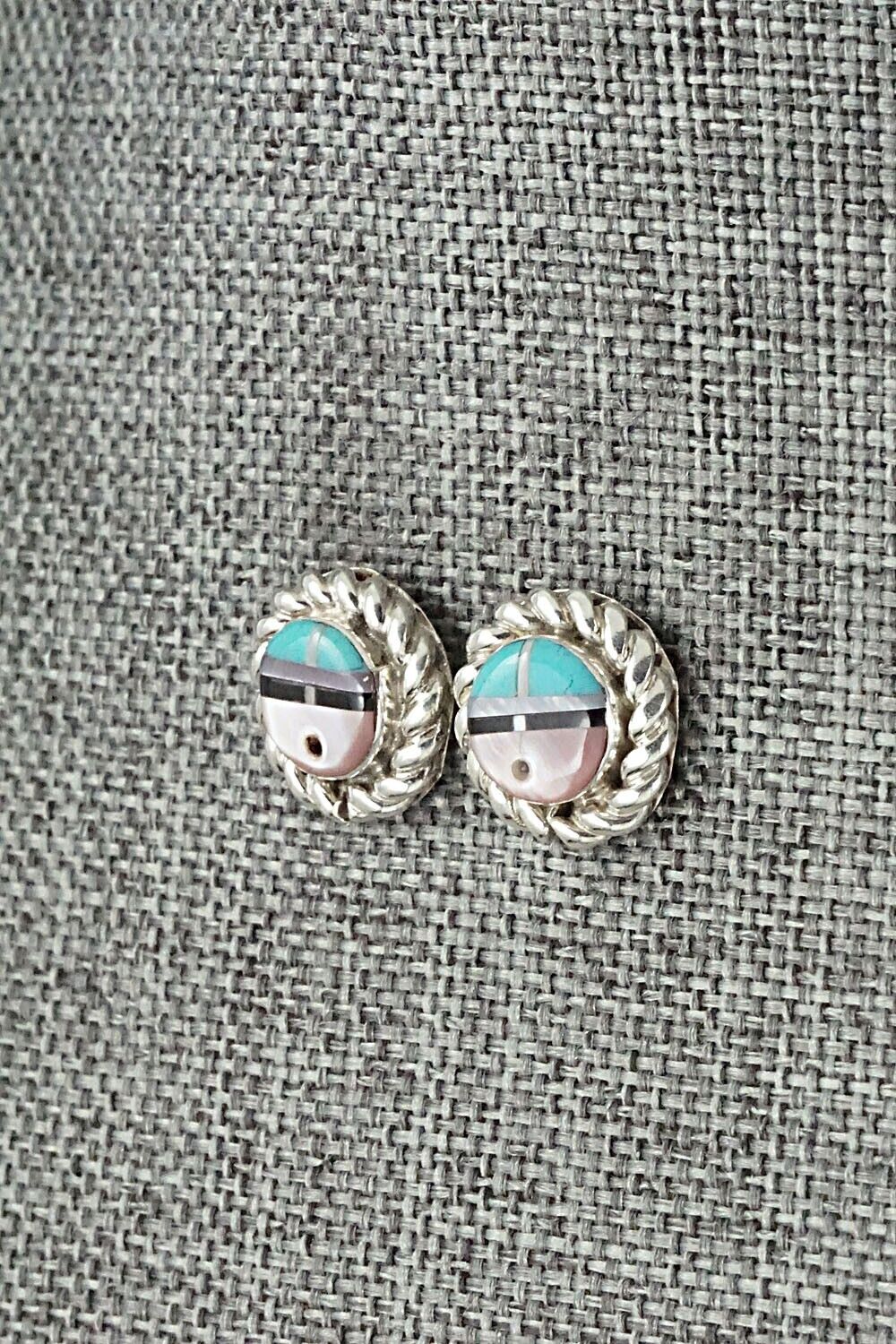 Multi Stone Inlay & Sterling Silver Earrings - Dave Lalio