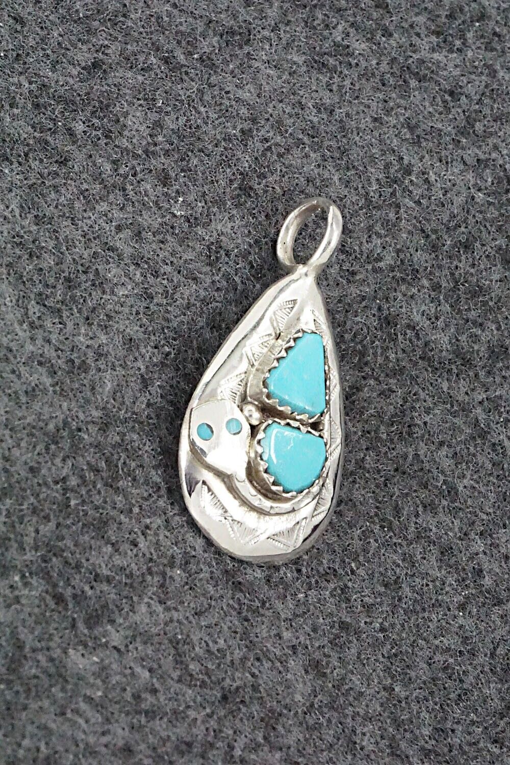 Turquoise and Sterling Silver Pendant - Joy Calavaza