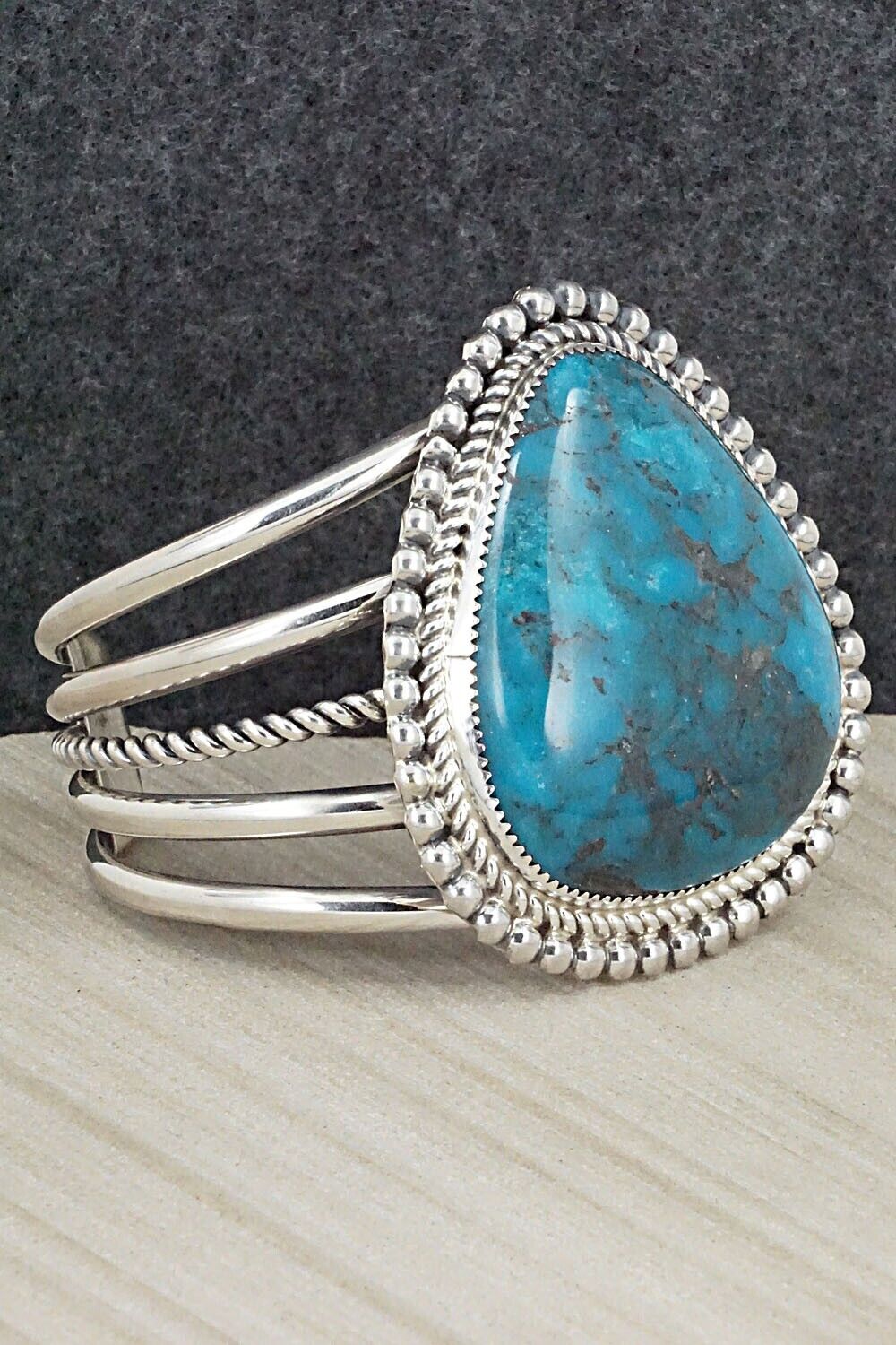 Turquoise & Sterling Silver Bracelet - Leslie Nez
