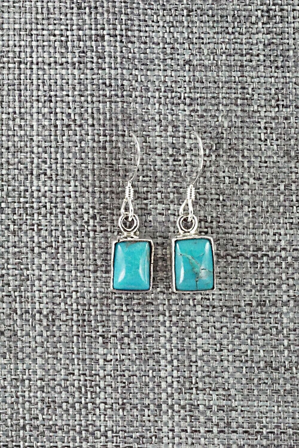 Turquoise & Sterling Silver Earrings - Lee Shorty