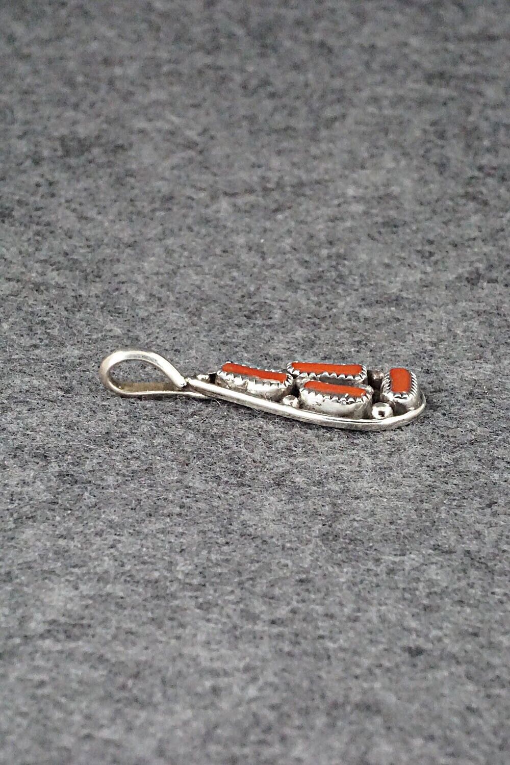 Coral & Sterling Silver Pendant - Priscilla Reeder