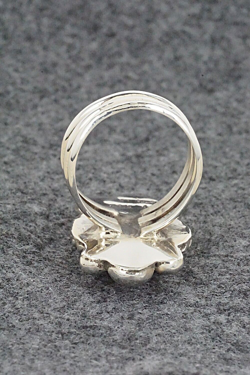 Spiny Oyster and Sterling Silver Ring - Ray Nez - Size 8
