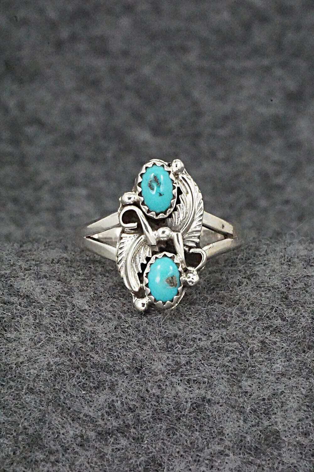 Turquoise & Sterling Silver Ring - William Begay - Size 8.25
