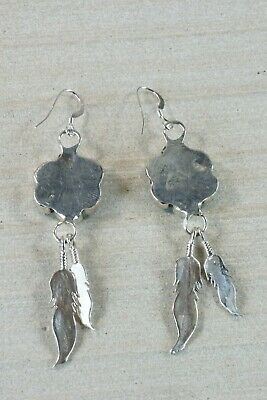 Zuni Turquoise & Sterling Silver Flower Earrings - Jonathan Besselente