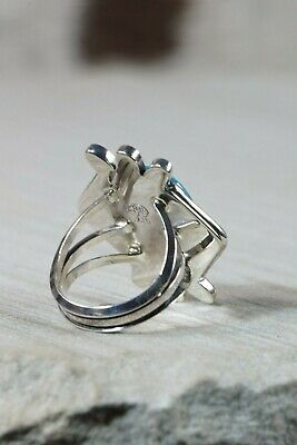 Navajo Turquoise and Sterling Silver Ring - Bobby Platero - Size 9 - High Lonesome Trading
