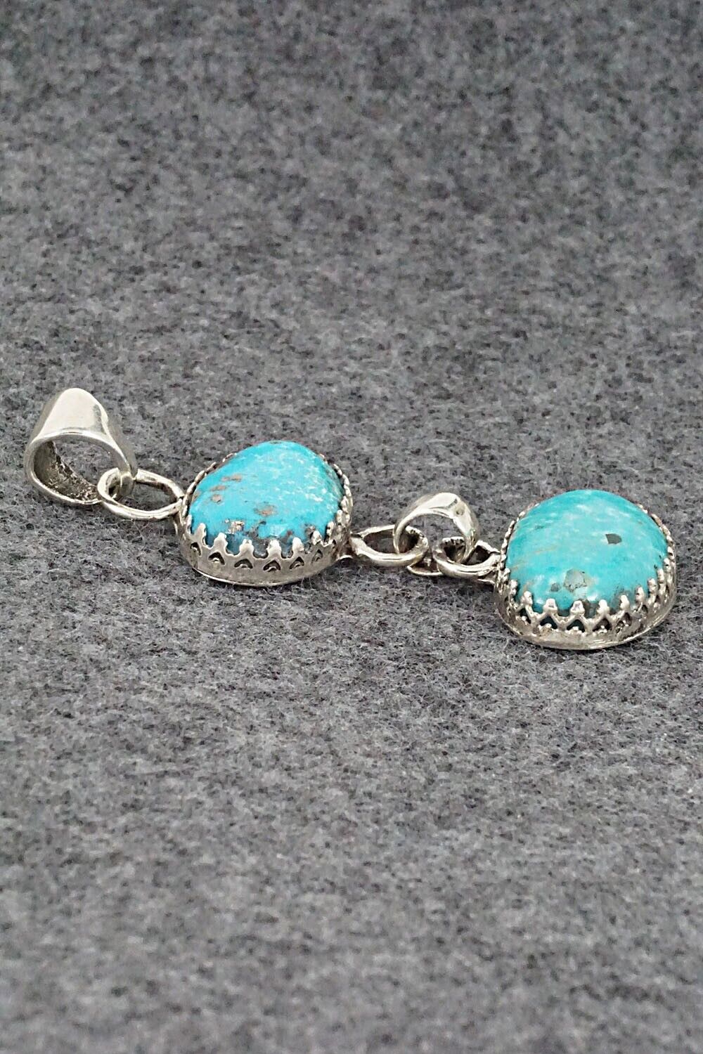 Turquoise and Sterling Silver Pendant - Matilda Chattin