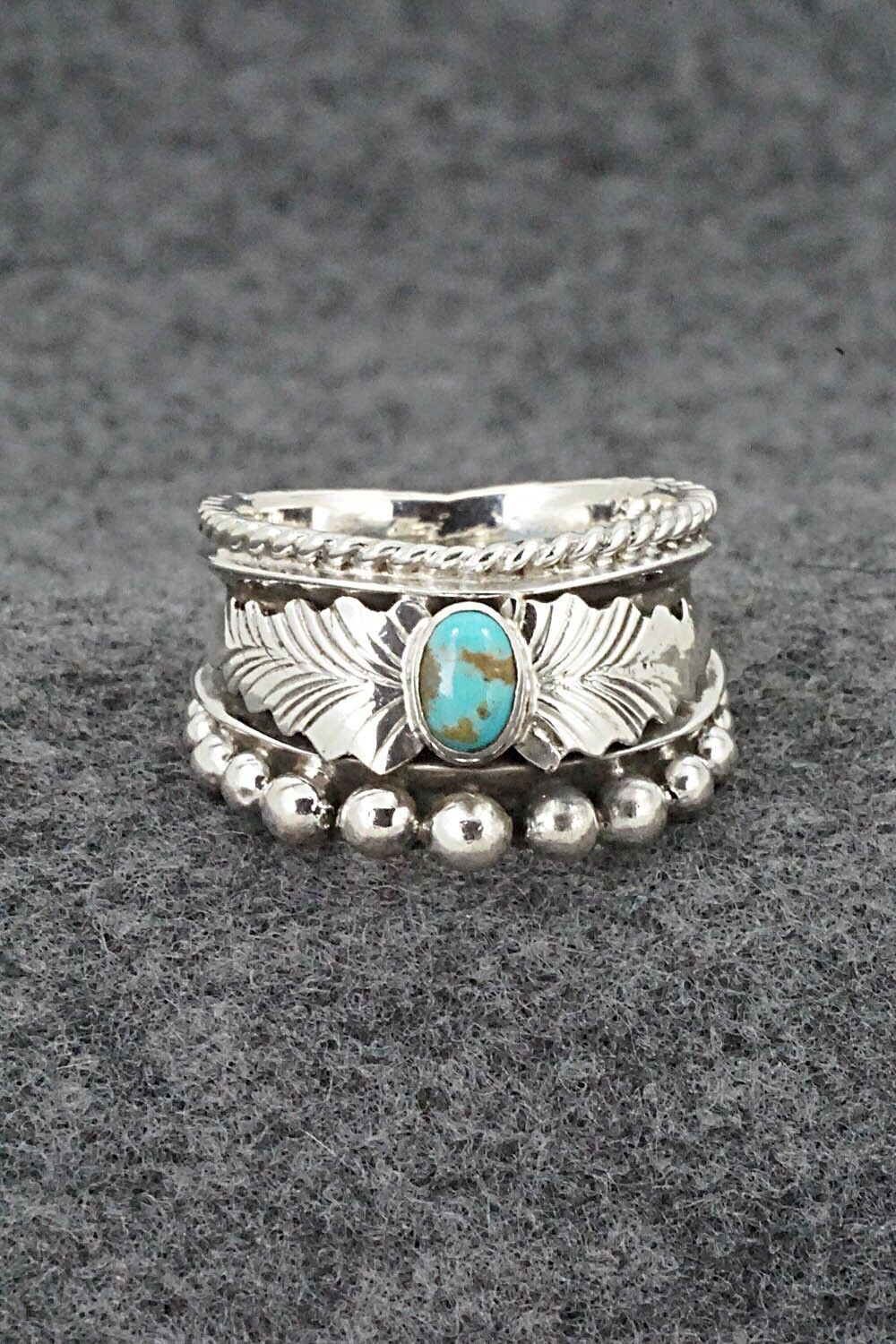 Turquoise & Sterling Silver Ring - Tom Lewis - Size 10