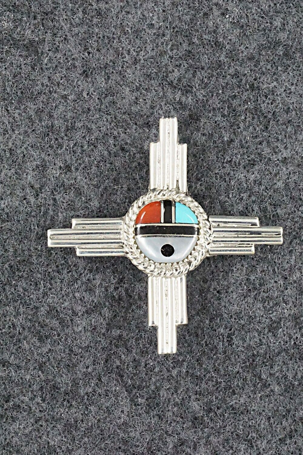 Multi Stone & Sterling Silver Pendant/Pin - Elvira Kiyite