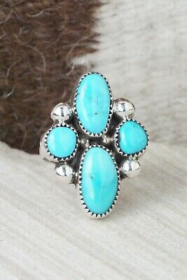 Turquoise & Sterling Silver Ring - Priscilla Reeder - Size 8