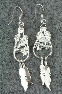 Onyx & Sterling Silver Earrings - Adelarae Yazzie