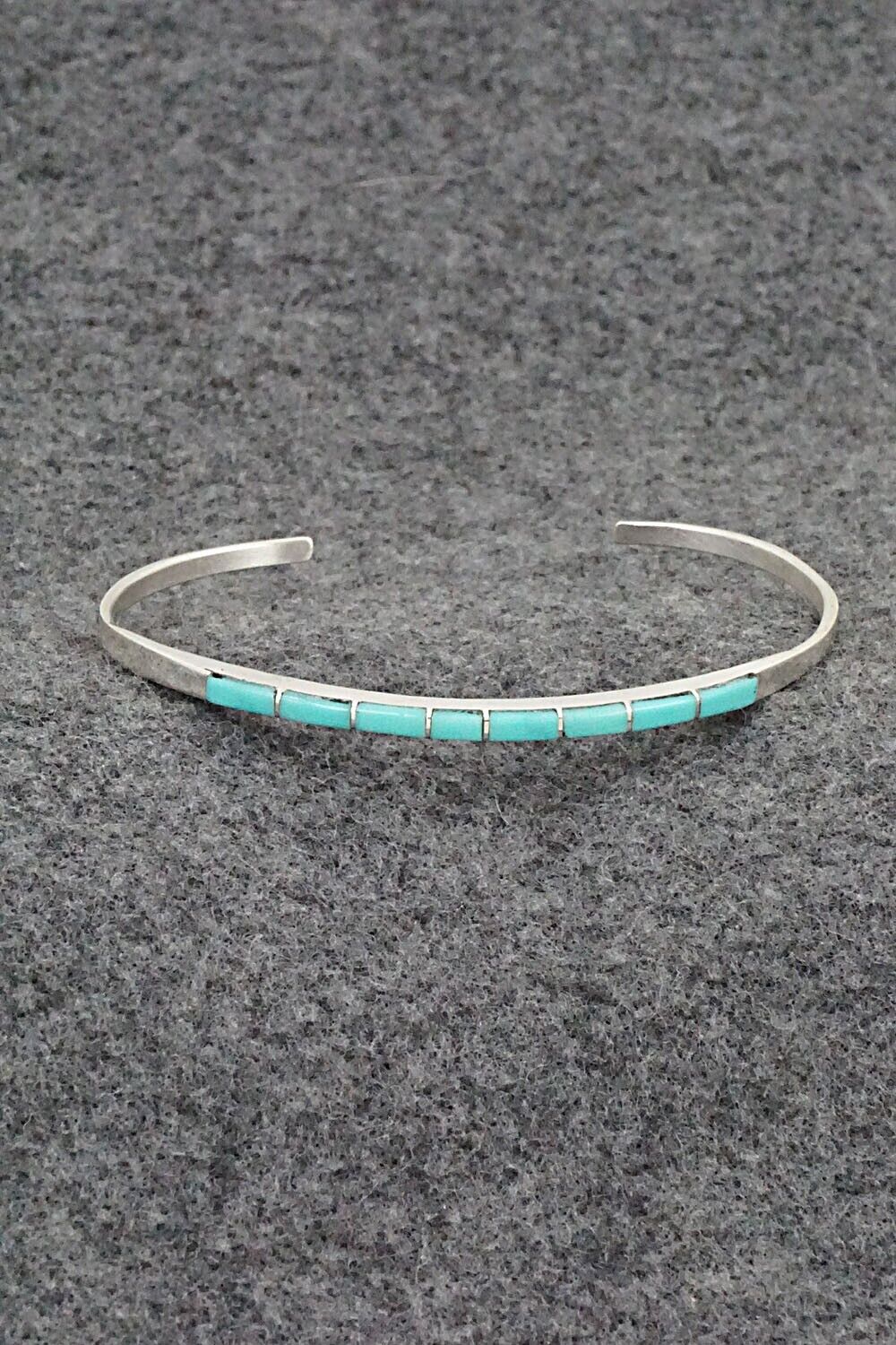 Turquoise & Sterling Silver Inlay Bracelet - Jeanette Chavez