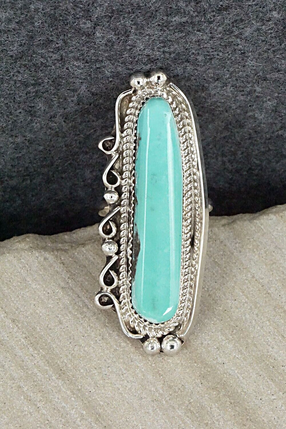 Turquoise & Sterling Silver Ring - Donavan Nez - Size 9.25
