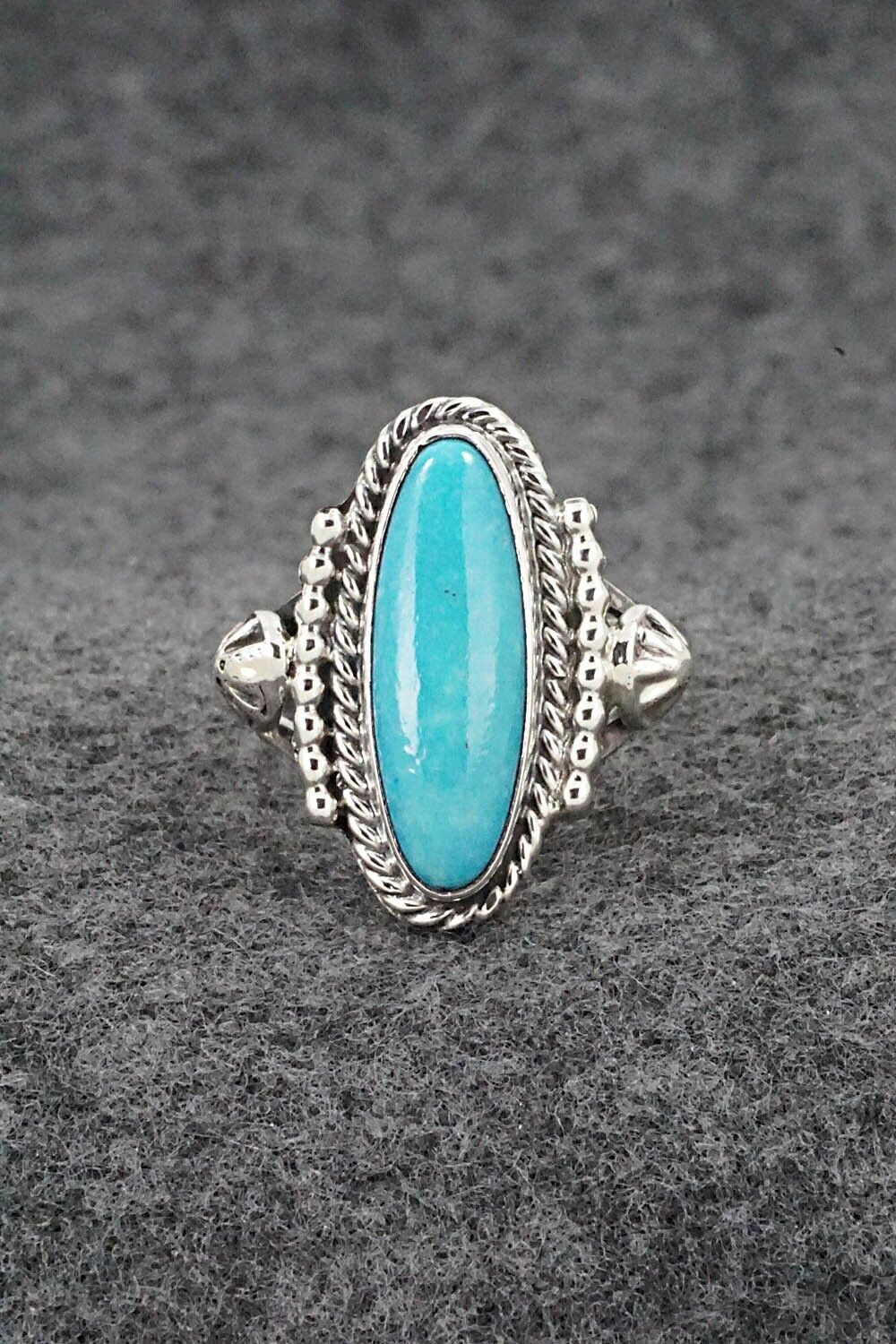 Turquoise & Sterling Silver Ring - Samuel Yellowhair - Size 8.5