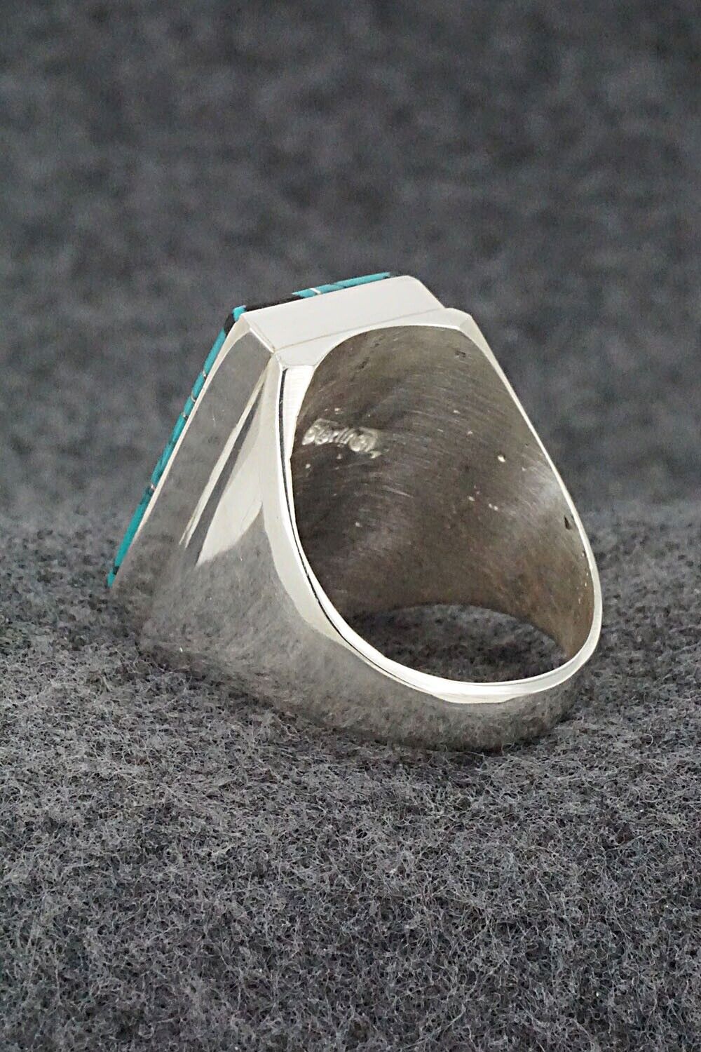 Turquoise & Sterling Silver Ring - Wilbert Gray - Size 11.75