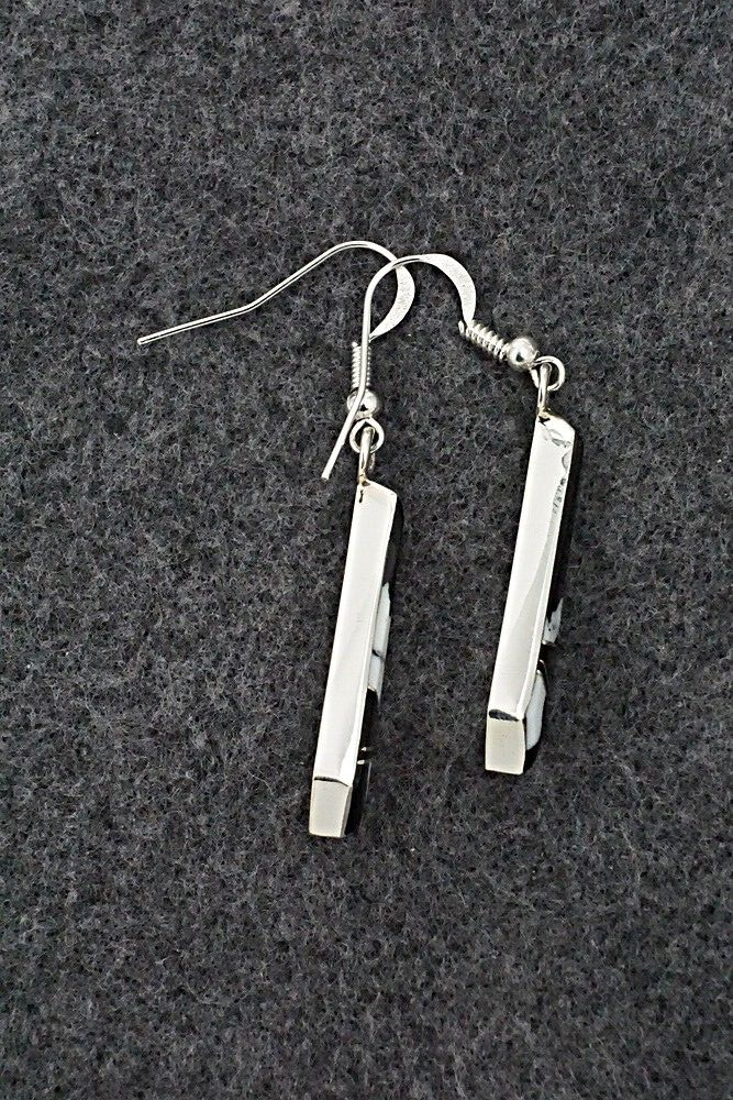 White Buffalo & Sterling Silver Earrings - Marilyn Yazzie