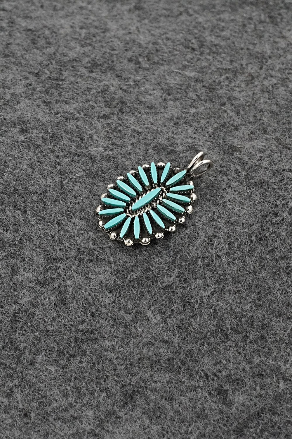 Turquoise & Sterling Silver Pendant - Fritzon Owaleon
