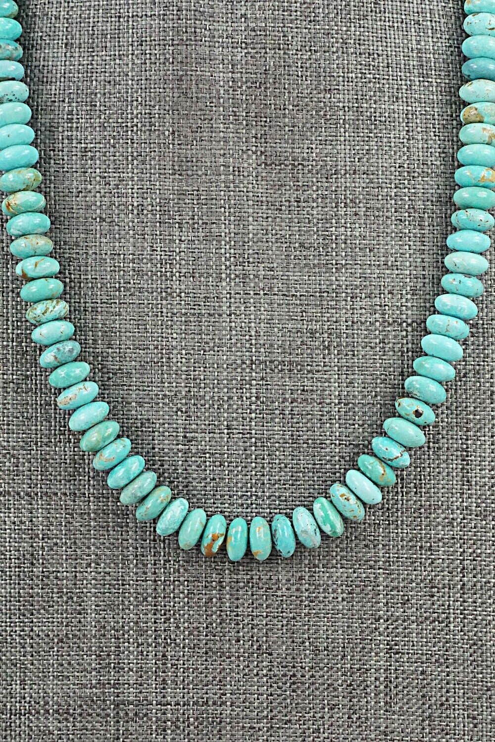 Turquoise & Sterling Silver Necklace 19" - Doreen Jake