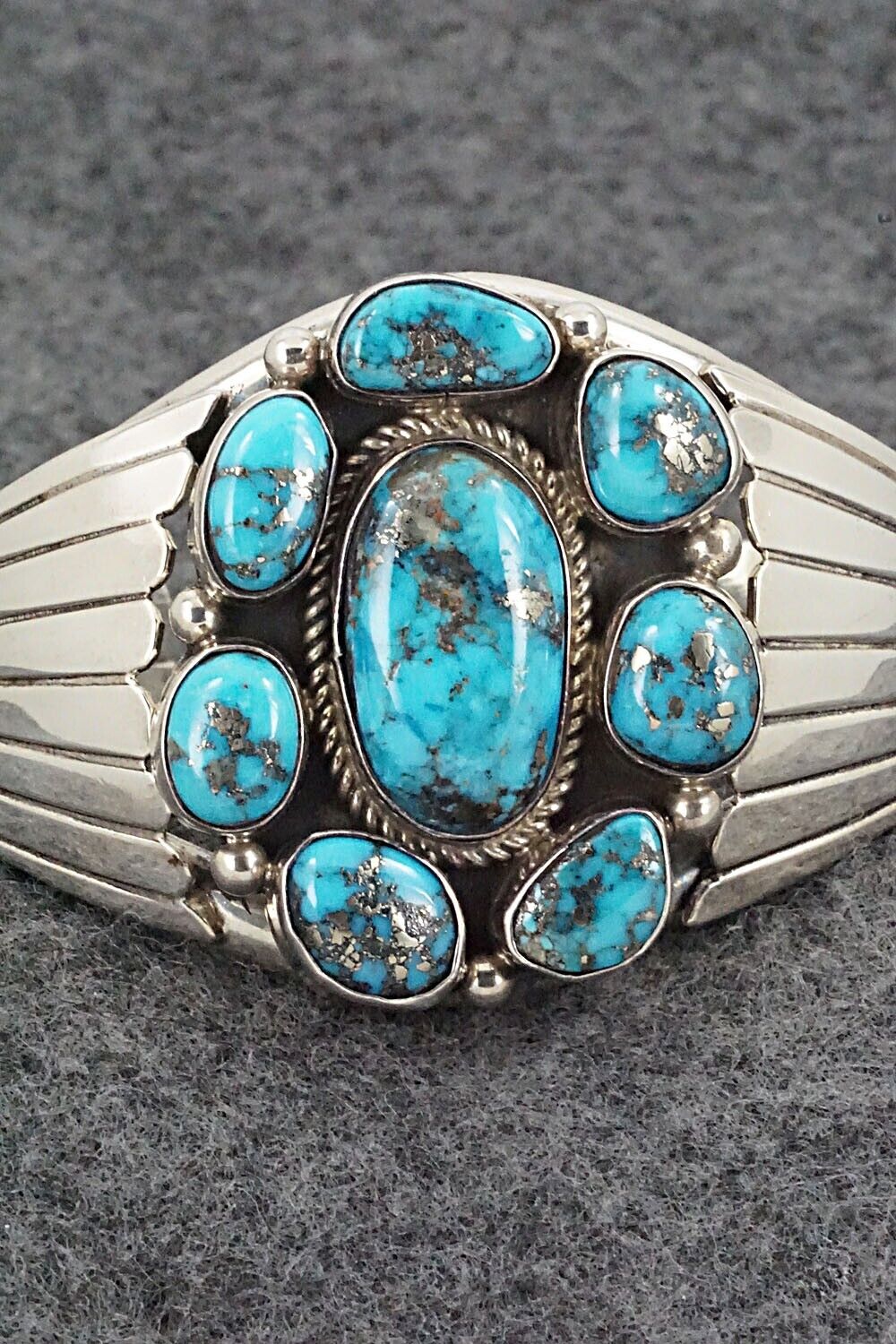 Turquoise and Sterling Silver Bracelet - Ted Brea