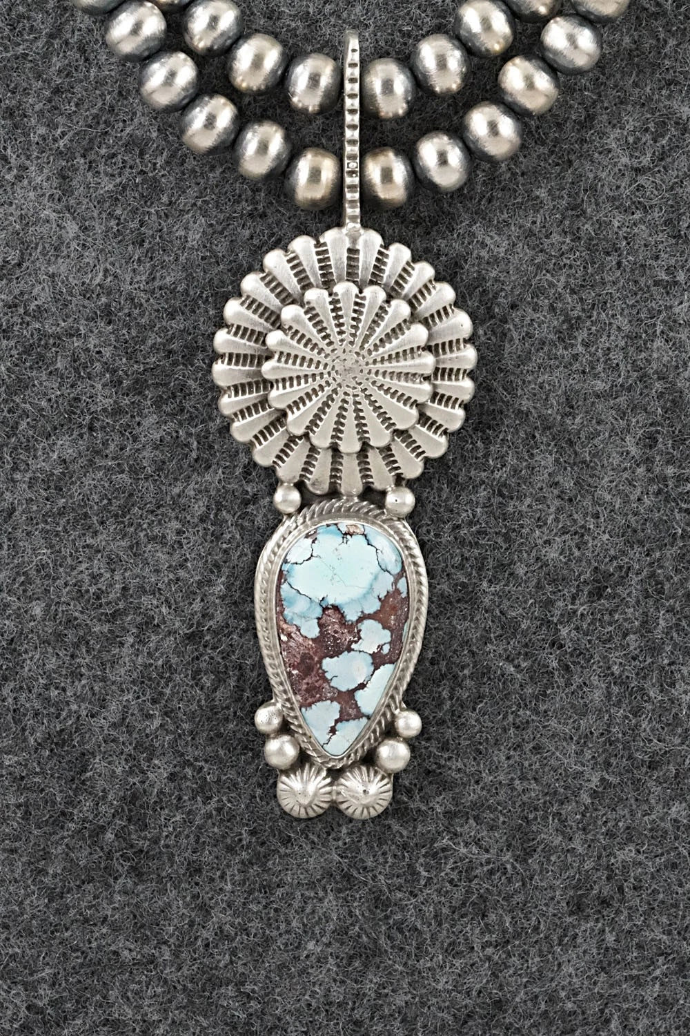 Turquoise & Sterling Silver Necklace - Tom Lewis