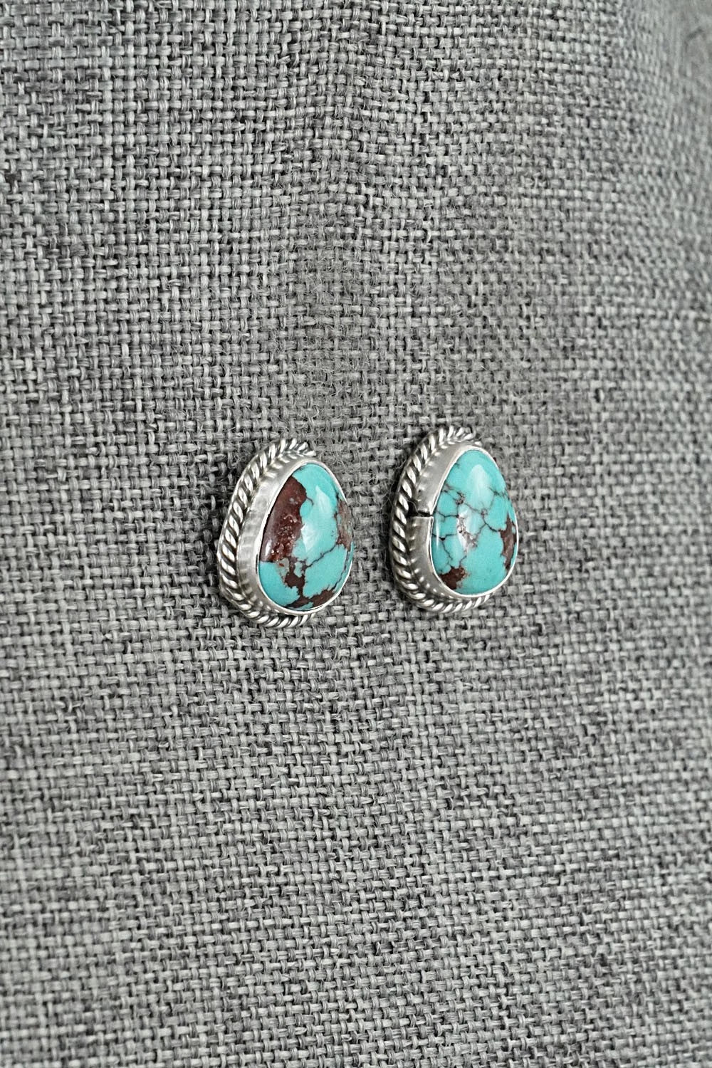 Turquoise & Sterling Silver Earrings - Eugene Gruber