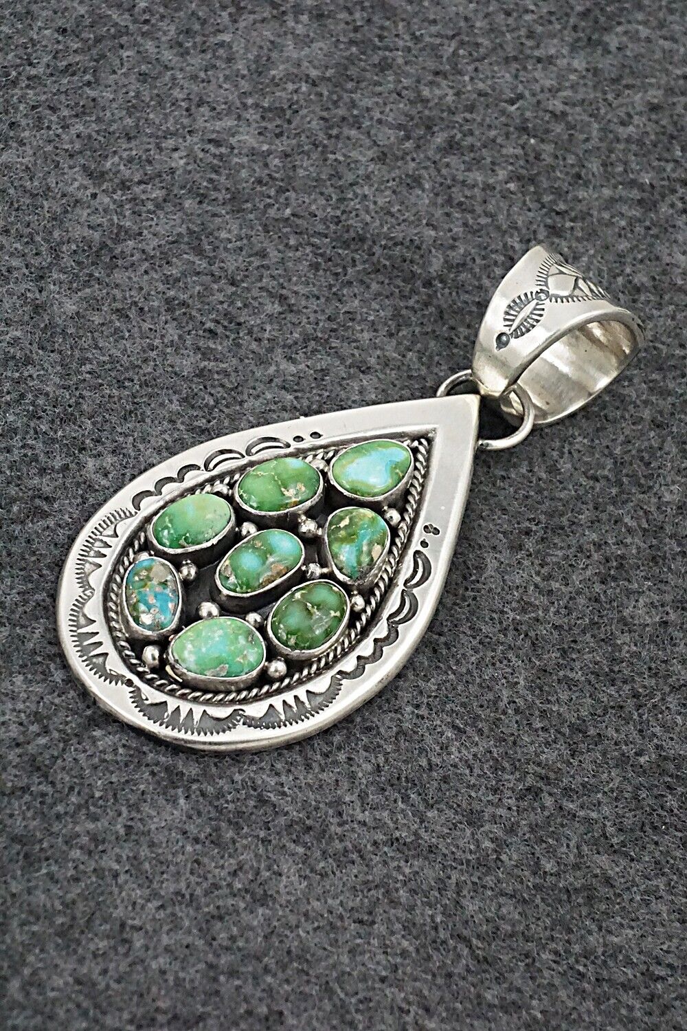 Turquoise & Sterling Silver Pendant - Samuel Yellowhair