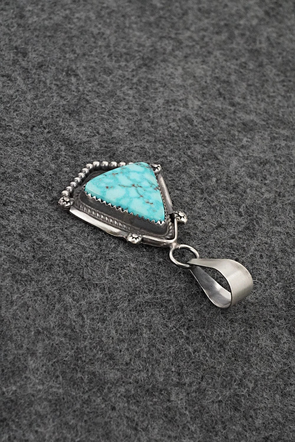 Turquoise & Sterling Silver Pendant - Leslie Nez