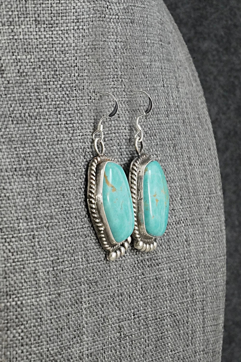 Turquoise & Sterling Silver Earrings - Leona Delgarito