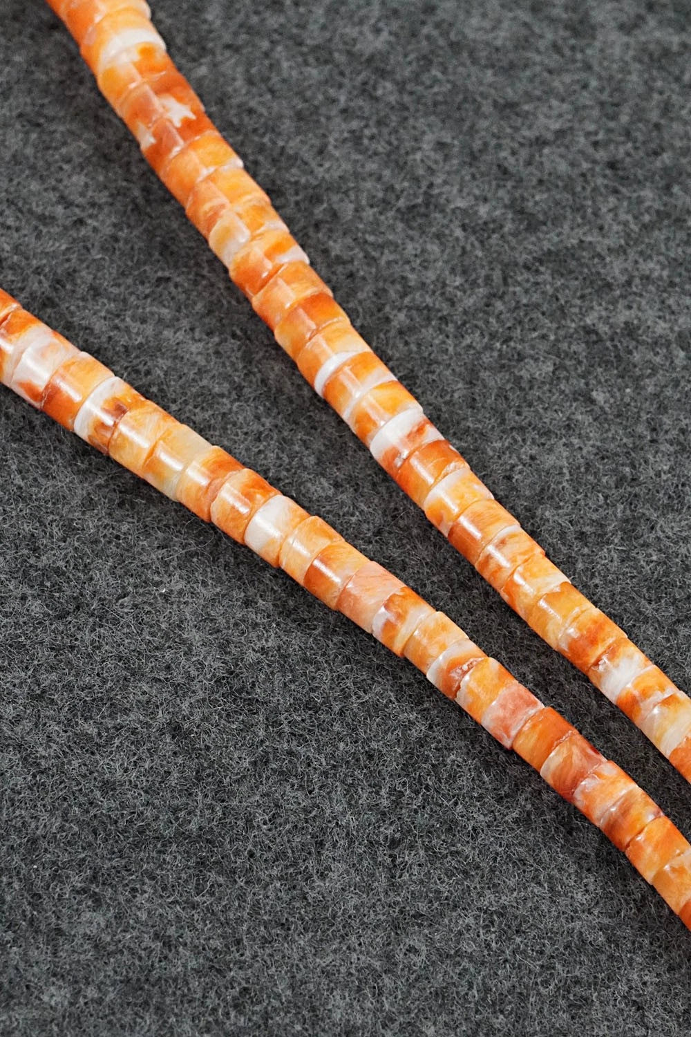 Spiny Oyster & Sterling Silver Necklace 18" - Doreen Jake