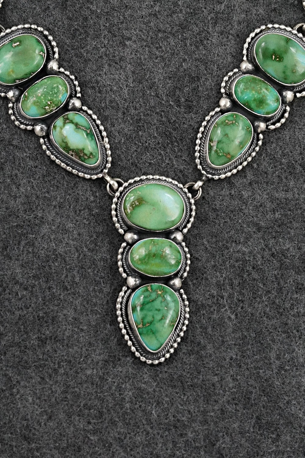 Turquoise & Sterling Silver Necklace and Earrings Set - Darrin Livingston