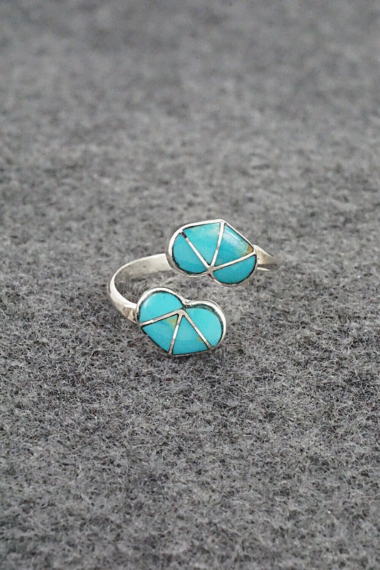 Turquoise & Sterling Silver Ring - Gina Dosedo - Size 8 Adj.