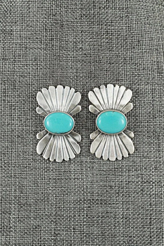 Turquoise & Sterling Silver Earrings - Mark Yazzie
