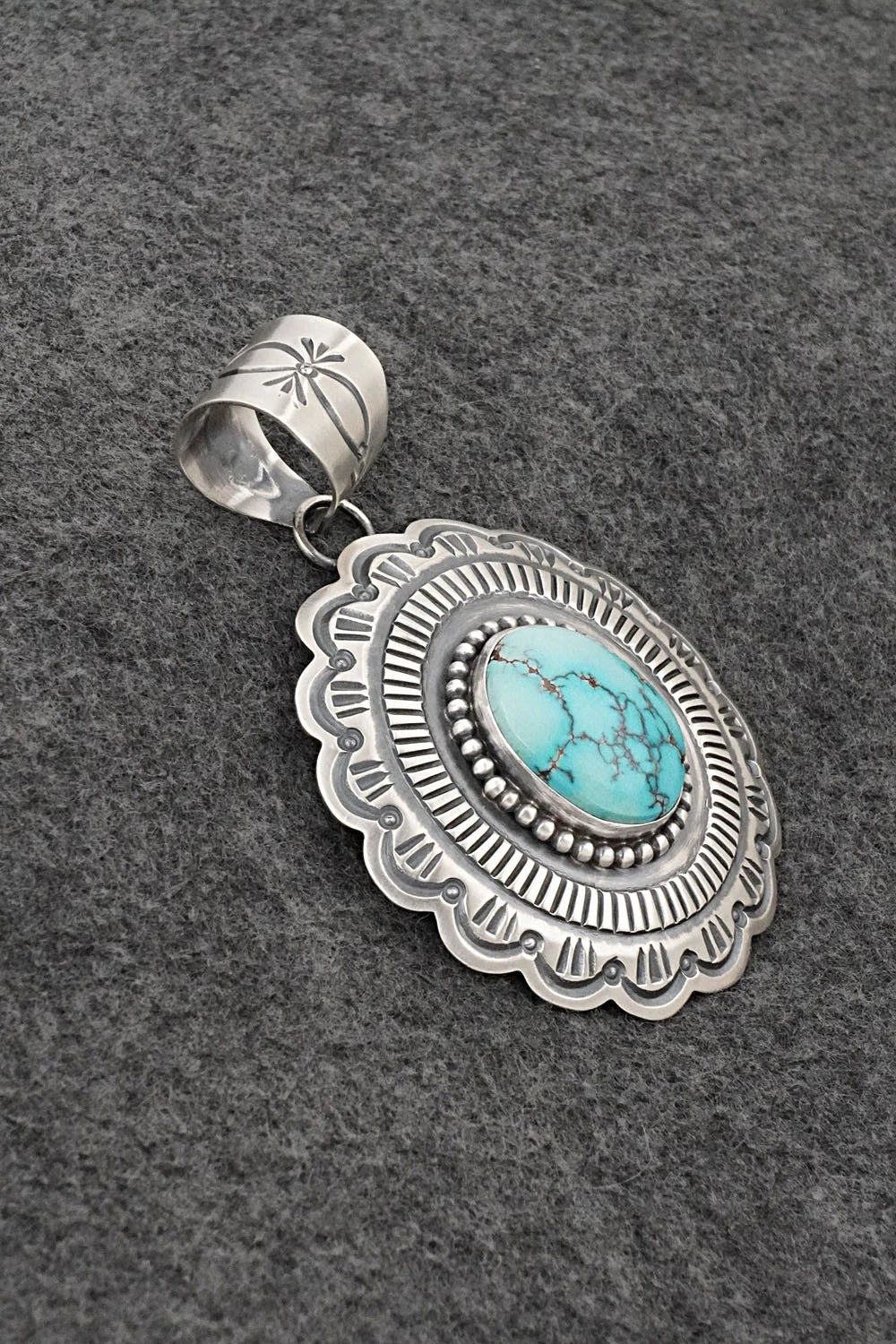 Turquoise & Sterling Silver Pendant - Arnold Blackgoat
