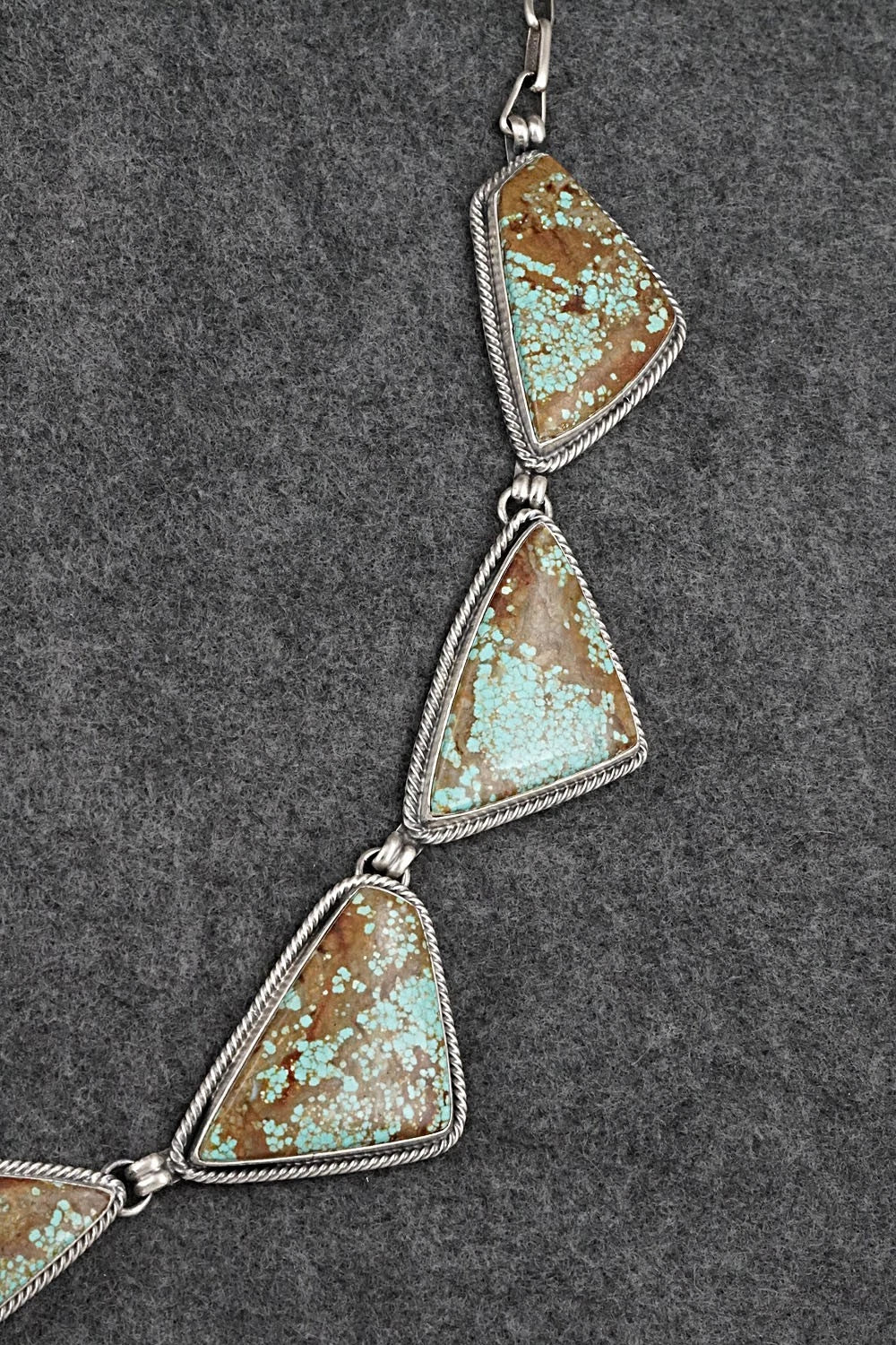 Turquoise & Sterling Silver Necklace and Earrings Set - Darrin Livingston