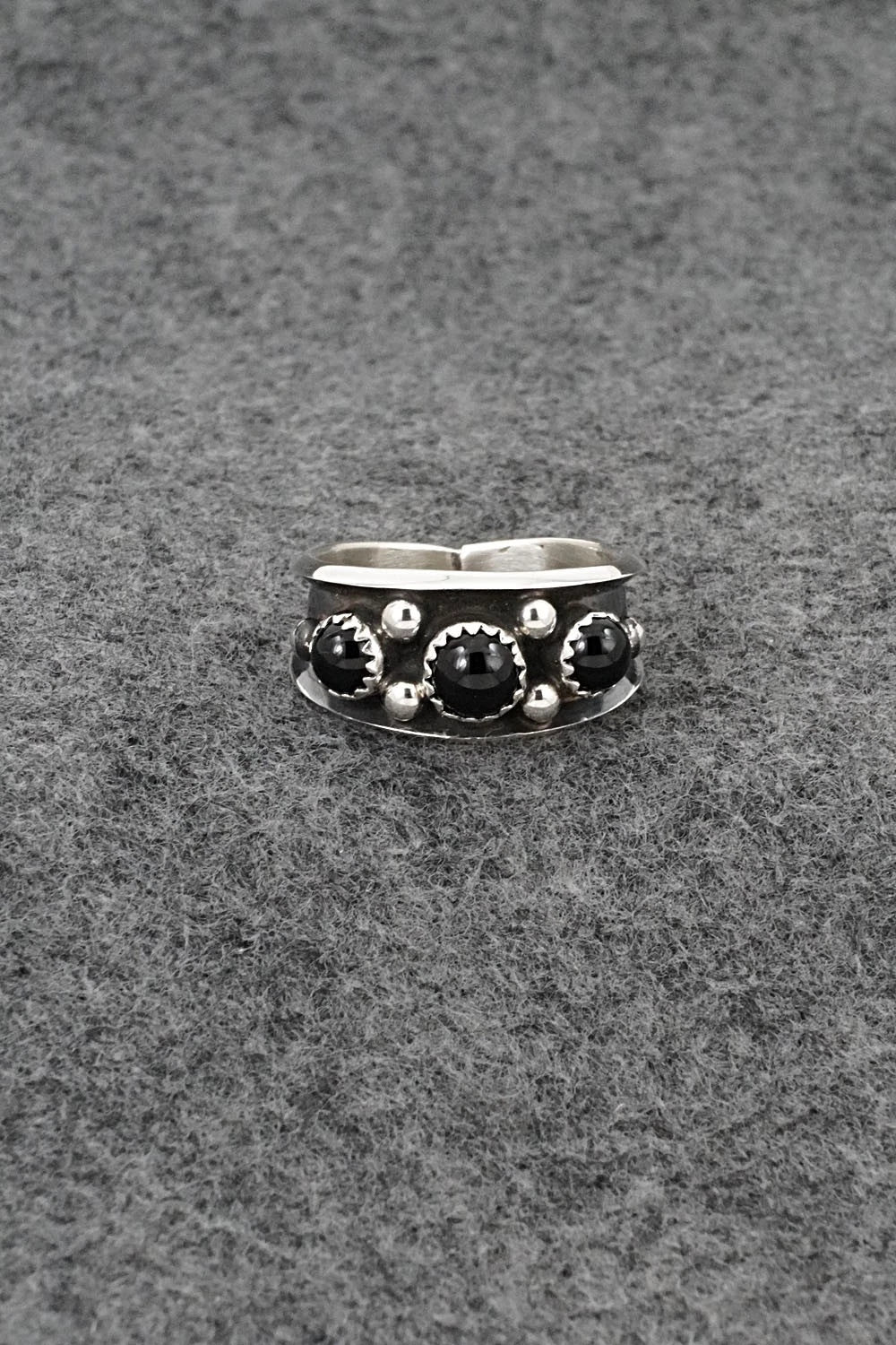 Onyx & Sterling Silver Ring - Paul Largo - Size 10
