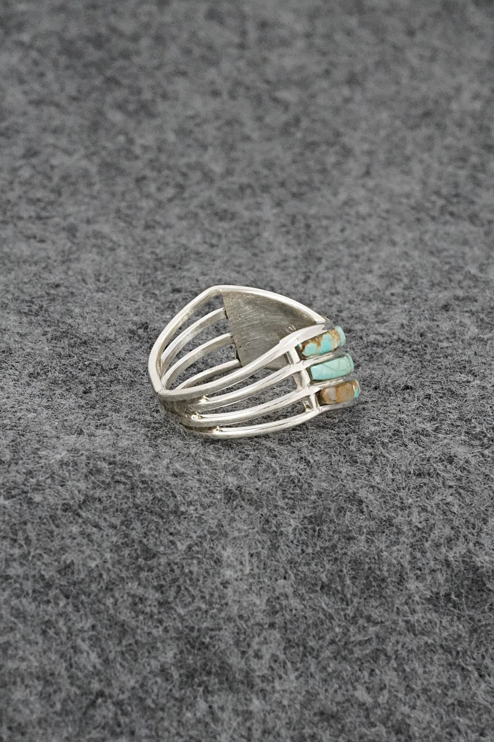 Turquoise & Sterling Silver Ring - Andrew Enrico - Size 8