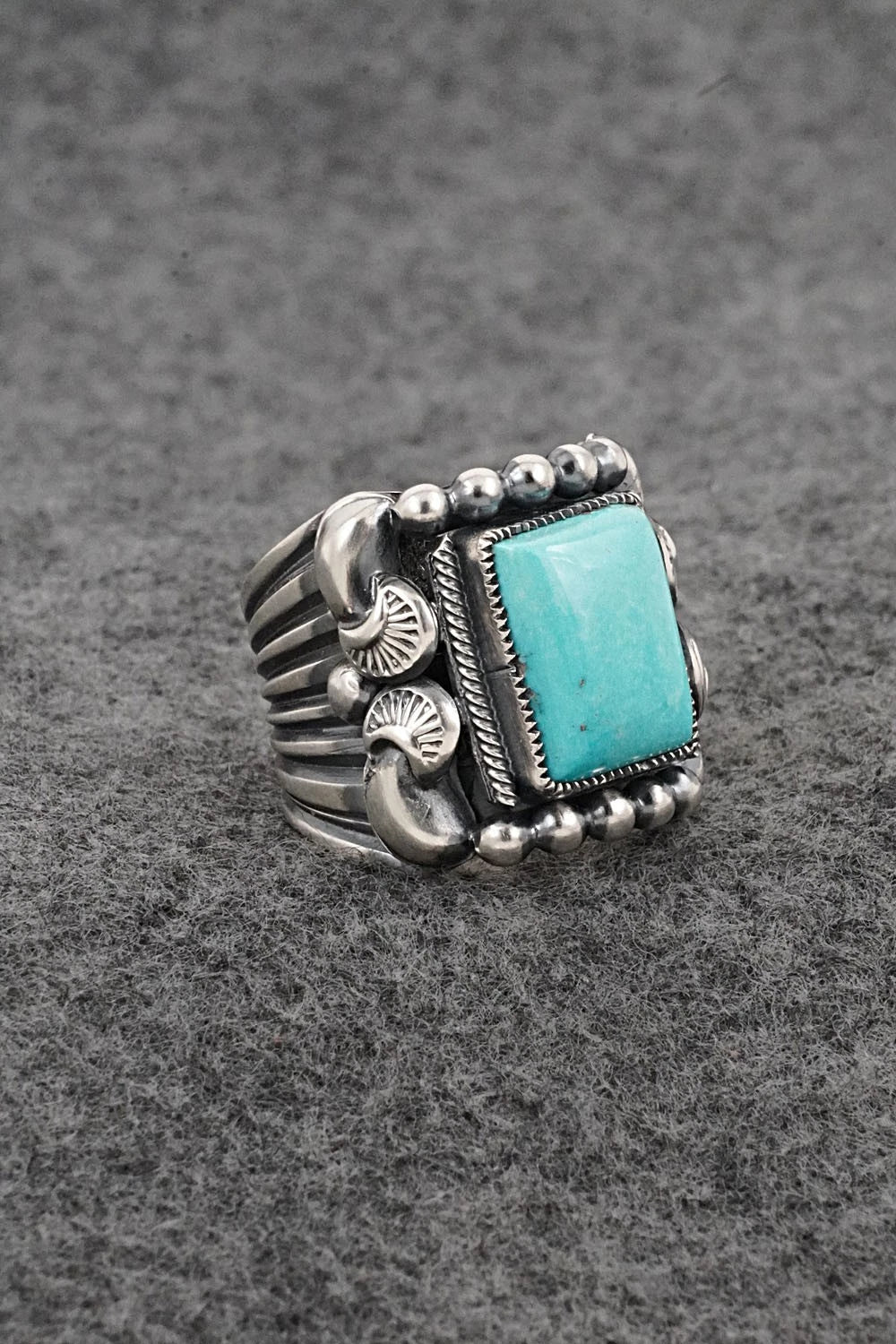 Turquoise & Sterling Silver Ring - Delbert Gordon - Size 7.5