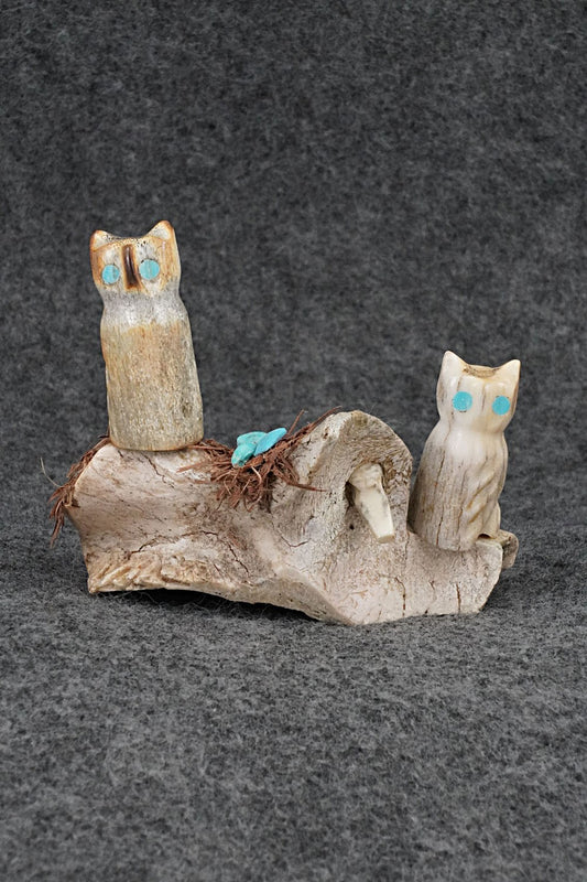 Owls Zuni Fetish Carving - Marvelita Phillips