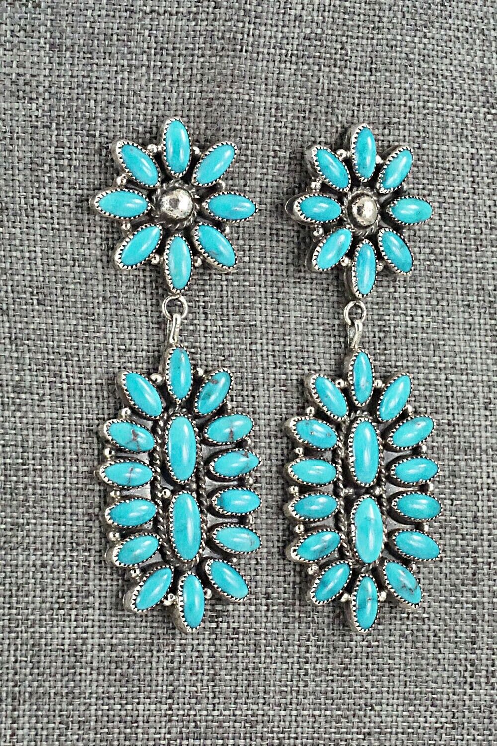 Turquoise & Sterling Silver Earrings - Anthony Skeets