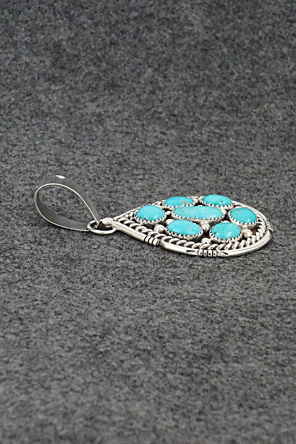 Turquoise & Sterling Silver Pendant - Chester Charley